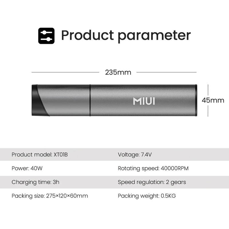 Mini Aspirador Portátil MIUI Sem Fio com 3 Bicos de Sucção, fácil de limpar, para mesa, teclado e carro (USB)